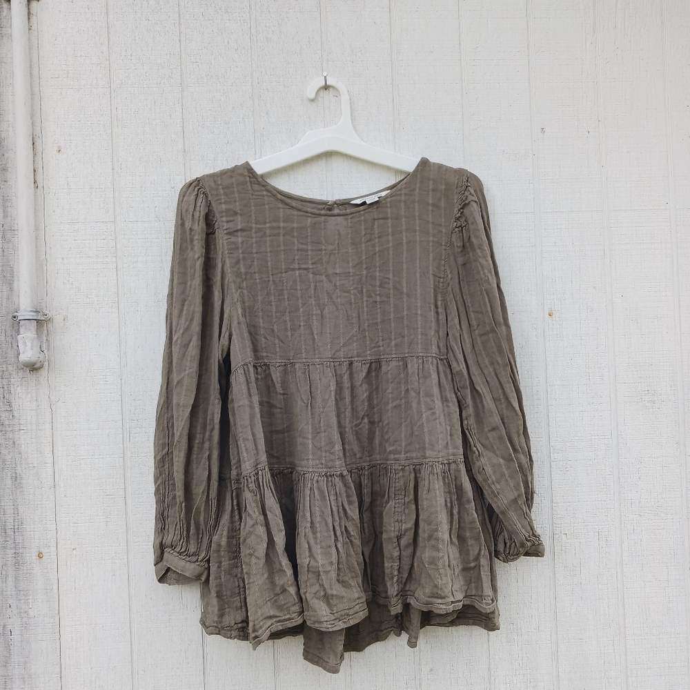 American Eagle Babydoll Top Tiered Open Back Flowy‎ Boho Women’s Size Small